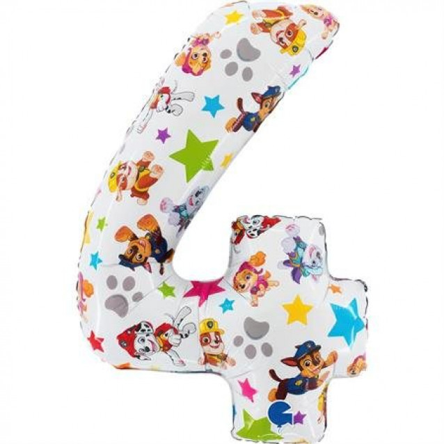 Fóliový balón číslo 4 - Tlapková patrola (Paw Patrol)