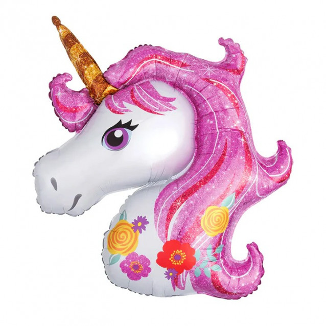 Fóliový balón Unicorn ružový, 82x110cm