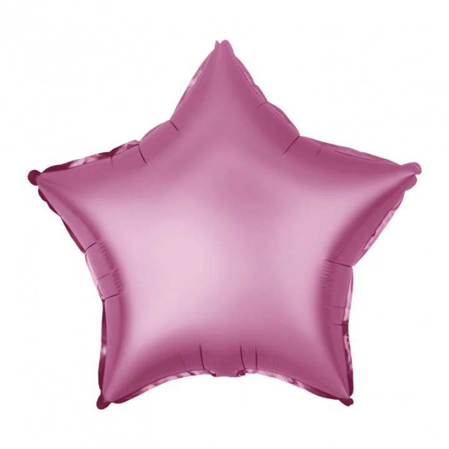 Fóliový balón hviezda tmavoružový matný, 45cm 