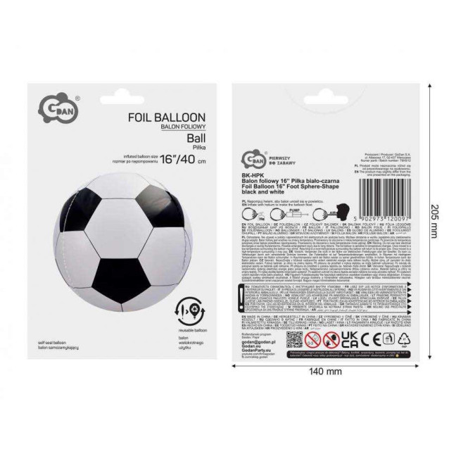 Balón Futbalová lopta 3D (40cm)