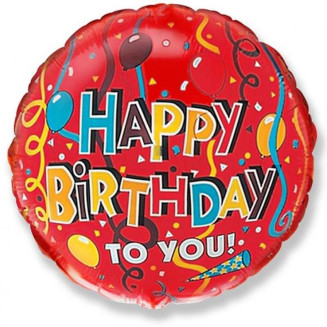 Fóliový balón Happy Birthday To You – Červený (45 cm)