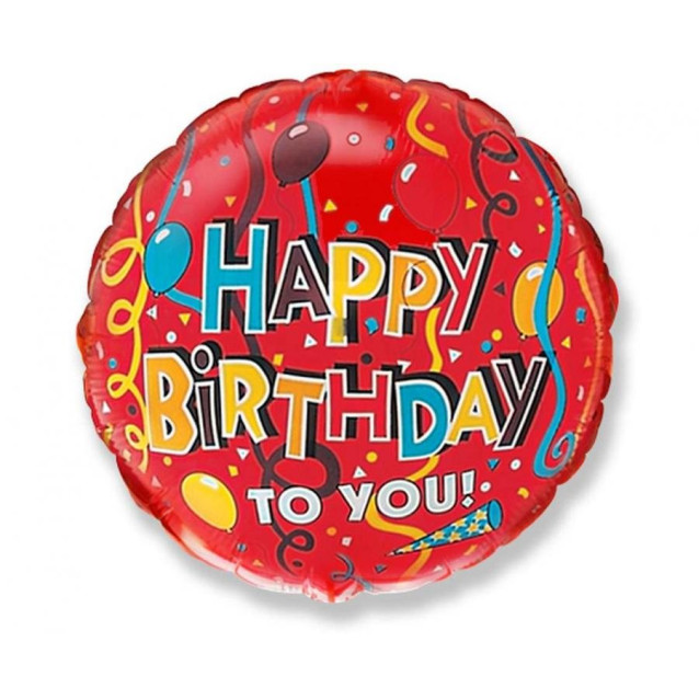 Fóliový balón Happy Birthday To You – Červený (45 cm)