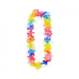 Havajský veniec Multicolor – Kvetinový náhrdelník na párty