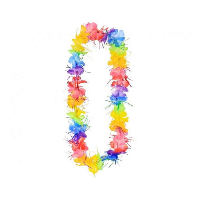 Havajský veniec Multicolor – Kvetinový náhrdelník na párty