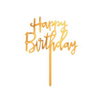 Zápich Happy Birthday, zlatý