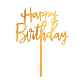 Zápich Happy Birthday, zlatý