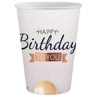 Papierové poháre „Happy Birthday To You“ – 220 ml, 6 ks