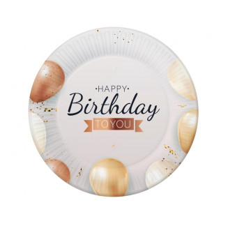 Papierové taniere „Happy Birthday To You“ – 18 cm,