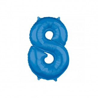 Fóliový balón číslo 8, modrý, veľ.40/100cm