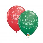 Latexový balón Merry Christmas, Veľ.11 / 28cm, 5ks