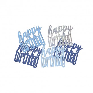 Konfety Happy Birthday modrá